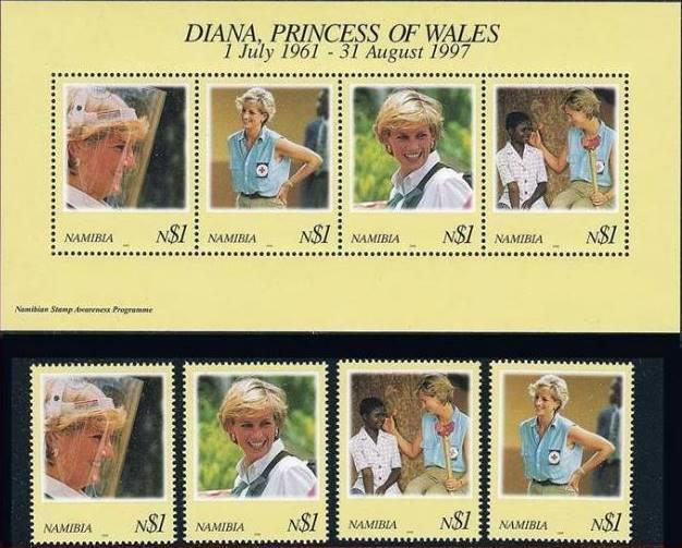 👉 NAMIBIA 1998  PRINCESS DIANA  + S/S MNH ROYALTY, BLACK HERITAGE