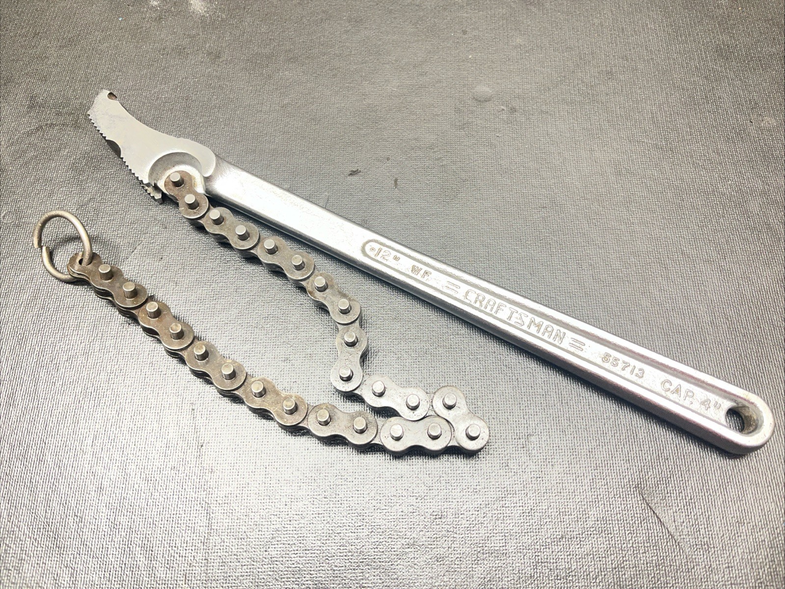 Vintage SEARS Craftsman WF 12" 300mm Reversible Chain Wrench 55713 USA
