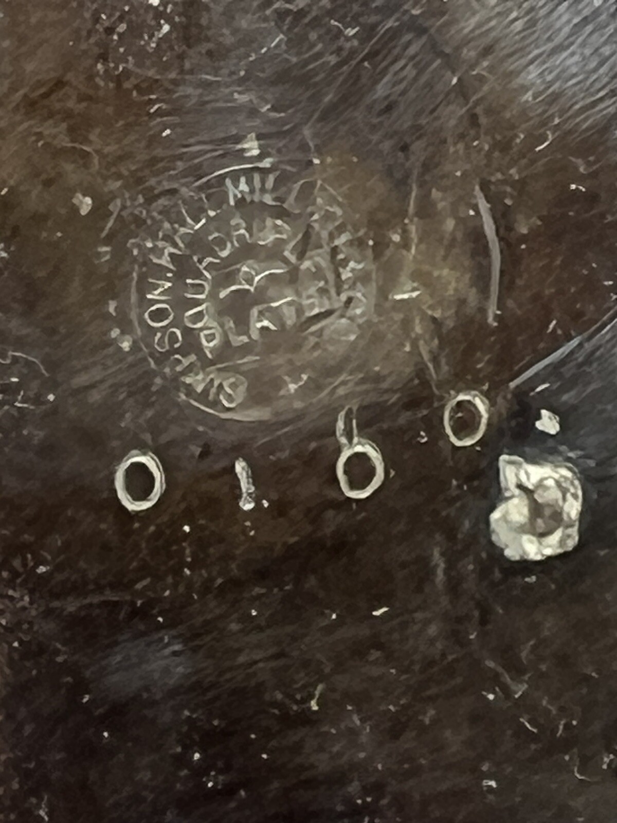 Antique Dog Figural Calling Card ? Silver Plate Tray Stand Simpson Hall Miller