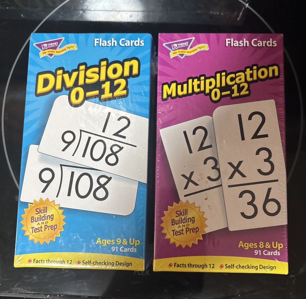 Trend Enterprises Skill Drill Flash Cards Multiplication AND Division Tutor Math