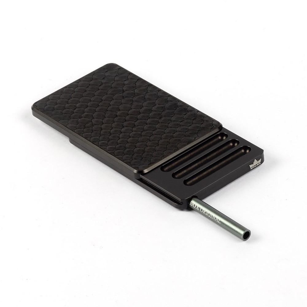 NEW Royal Python Black Snuff Storage Box 3” Built In Straw