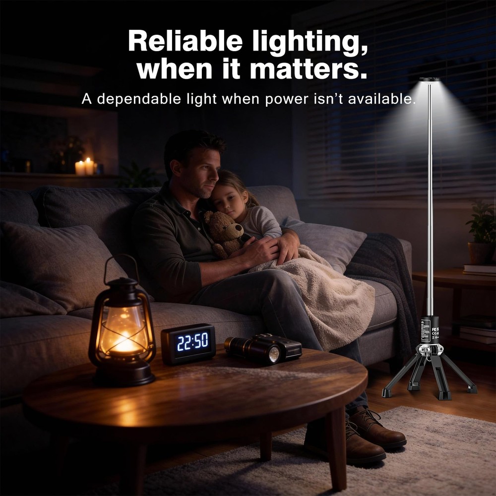 Telescopic Camping Light, Rechargeable Outdoor Lantern with Adjustable Height...
