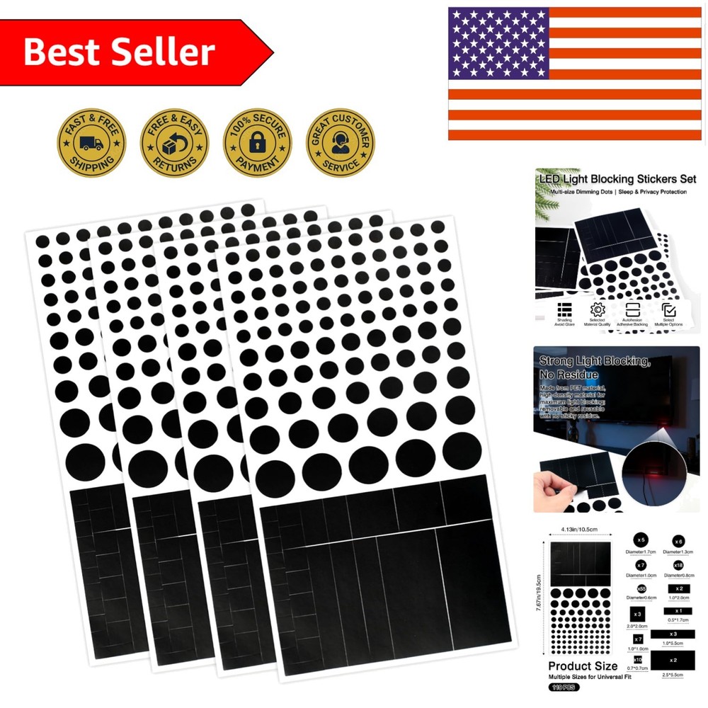 Restickable Black Webcam Covers - Versatile Privacy Stickers for All Devices