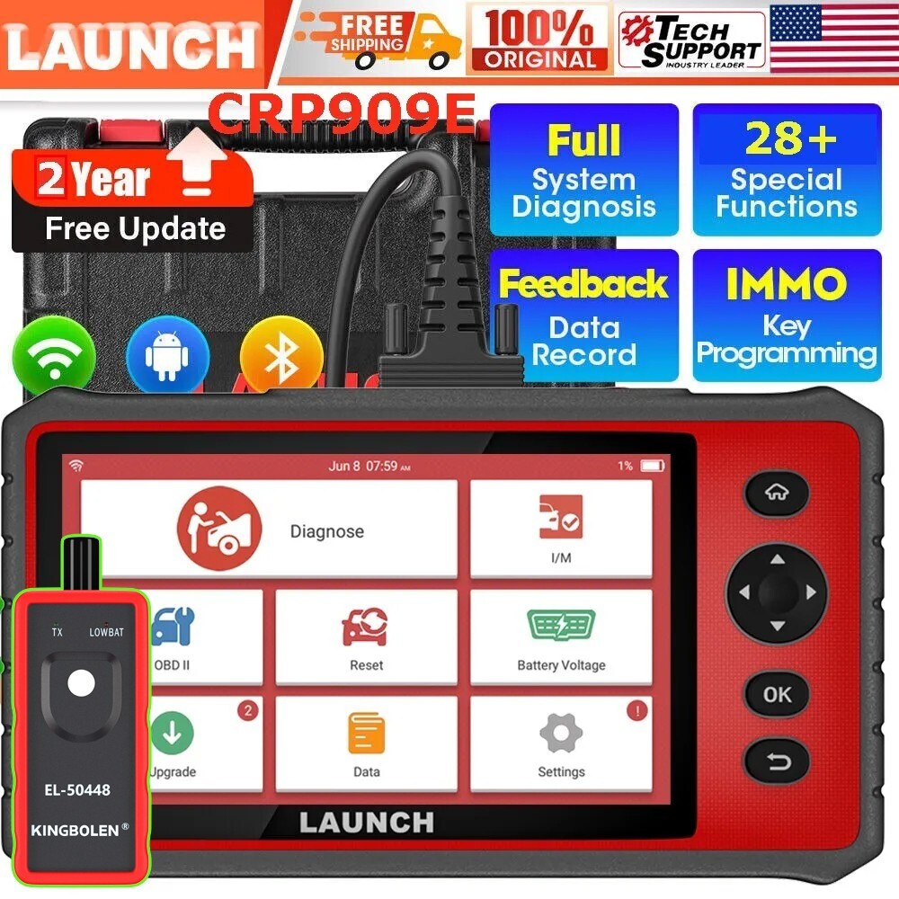 2024 LAUNCH CRP909E PRO Elite Car OBD2 Scanner Diagnostic Tool Key Coding TPMS