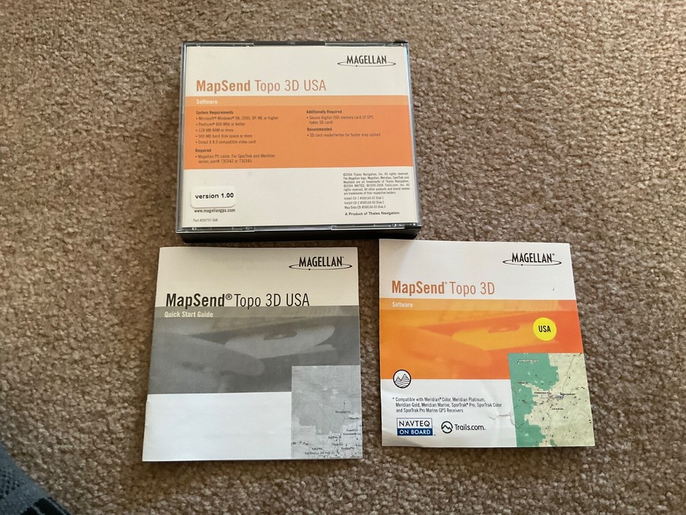 MAGELLAN MAPSEND TOPO 3D SOFTWARE 980611-09 VERSION 1