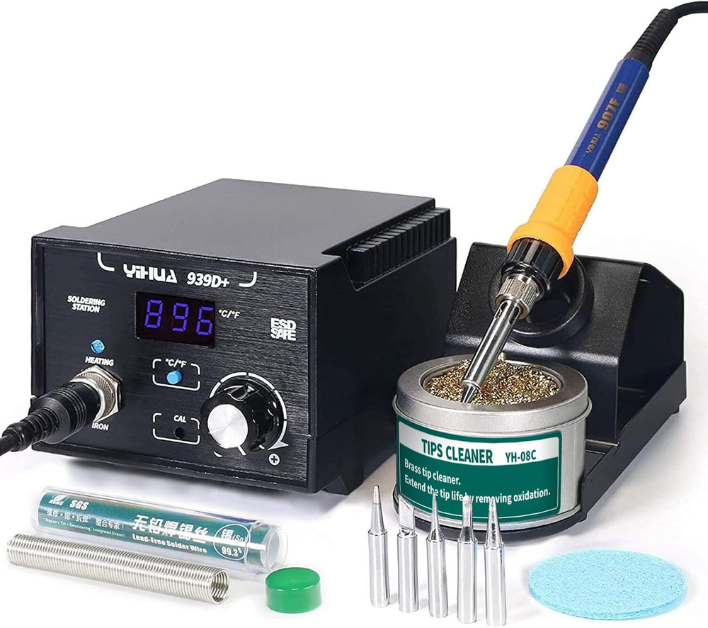 939D+ Digital Soldering Station, 75 Watt Equivalent with Temperature Control, °C