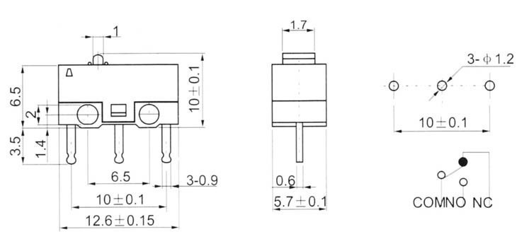 100pcs micro switch YD-003 mouse button fretting