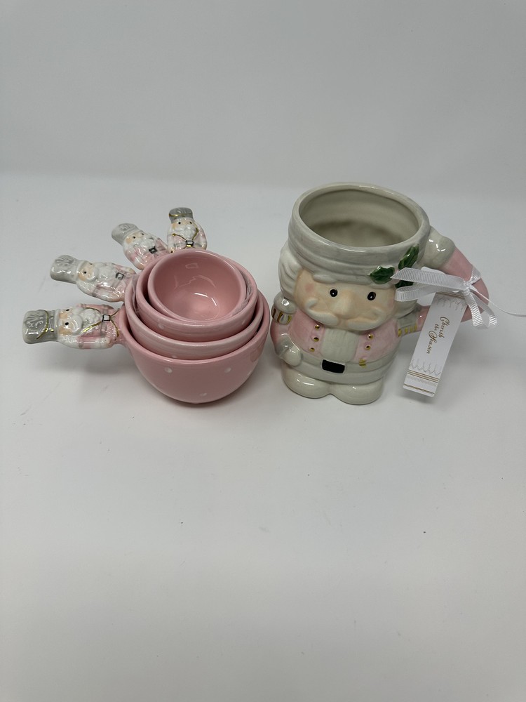Pink Nutcracker Measuring Cup Set, Pink Christmas Nutcracker, Arlington, NEW