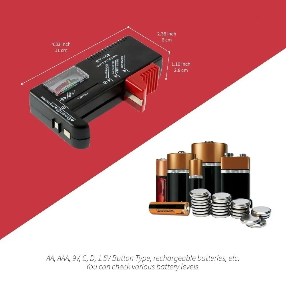 Universal Digital Battery Tester BT-168 Universal Volt Checker AA AAA 9V C D Cel