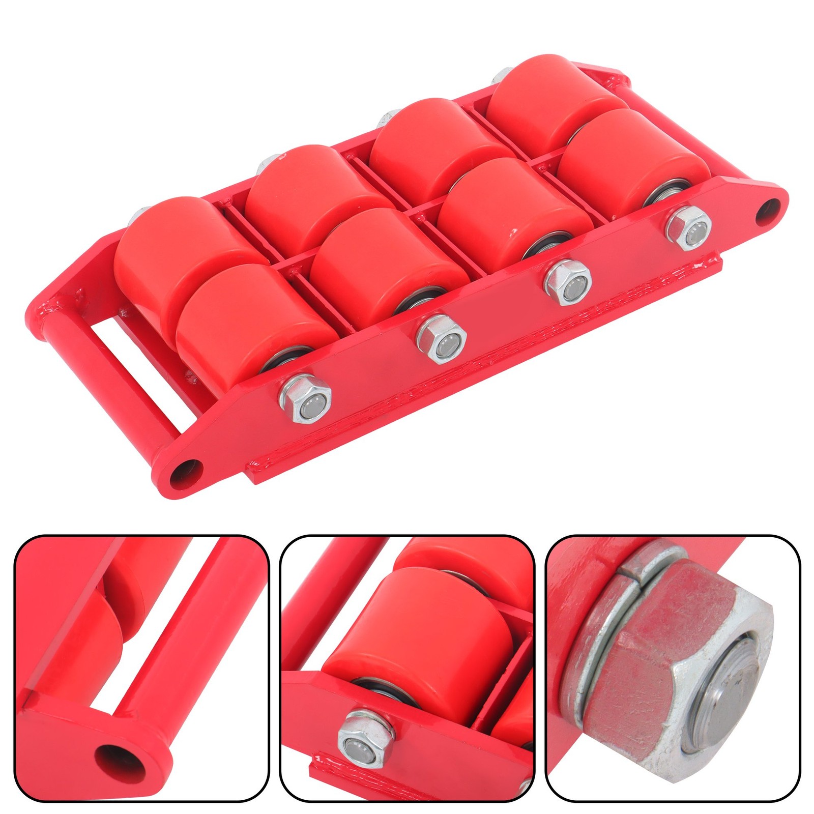 Heavy Duty 360° 12T 26400Lbs Machinery Mover Machine Dolly Skate Roller Trolley