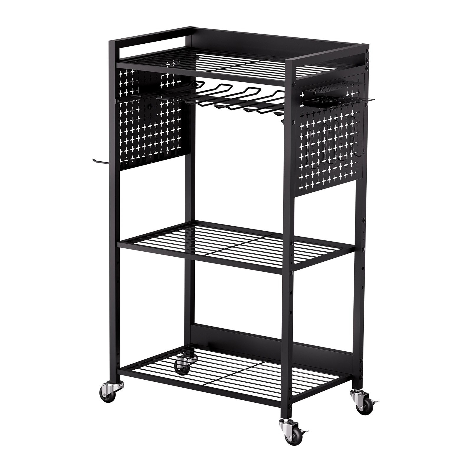 VEVOR 4-tier Tool Organizer Cart on Wheels 150 lbs Garage Cart for Workshop