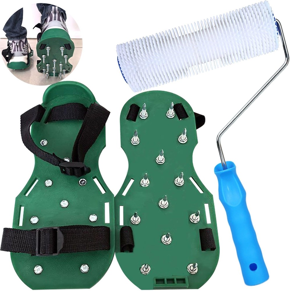 9 Inch Screed Spiked Roller Self Leveling Concrete Epoxy Cement Compound Roller