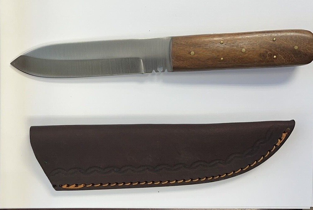 Bushcraft Heavy Duty Fixed Blade Kephart Utility Knife with Leather Sheath - NEW