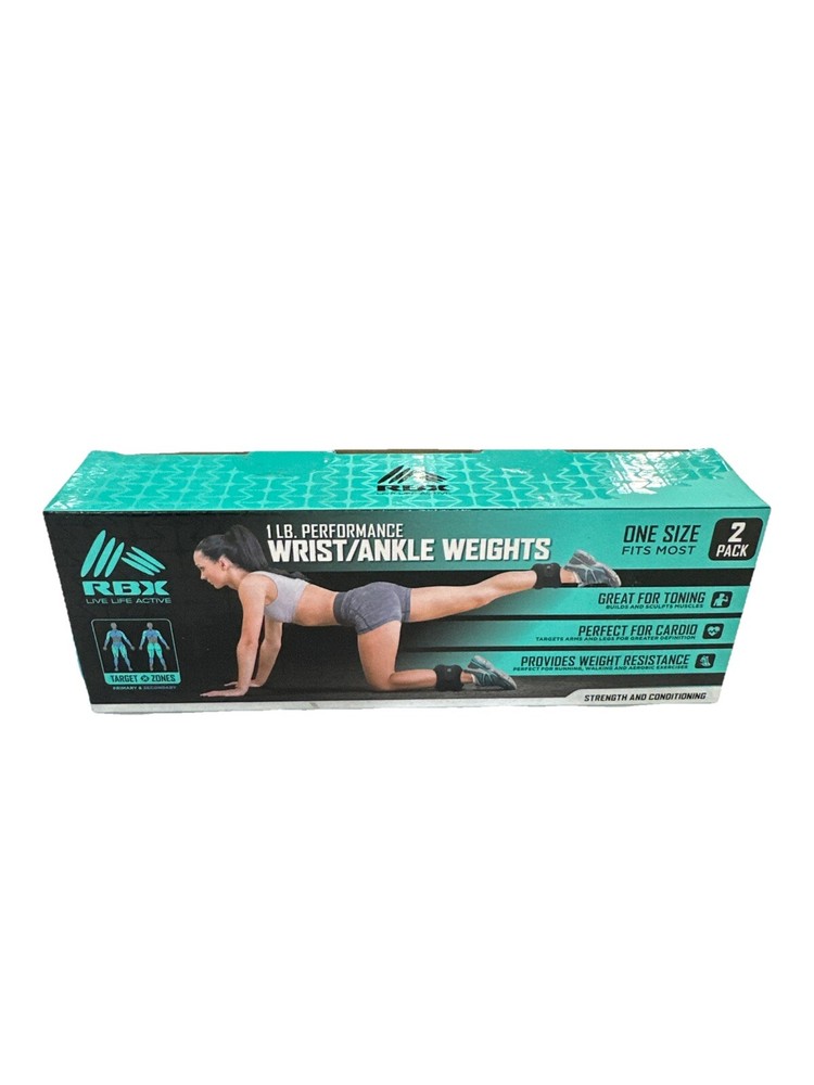 New! RBX 1 LB Performance Adjustable Ankle & Wrist Weights (2 lbs Total).