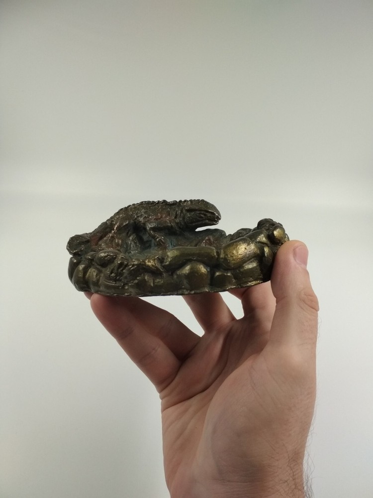 Lizard - salamander, Soviet bronze ashtray, *30