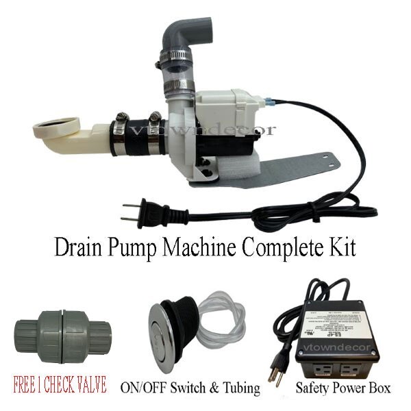 Discharge Pump Complete Kit Pedicure Massage Spa Chair Portable Drain Out SAFETY
