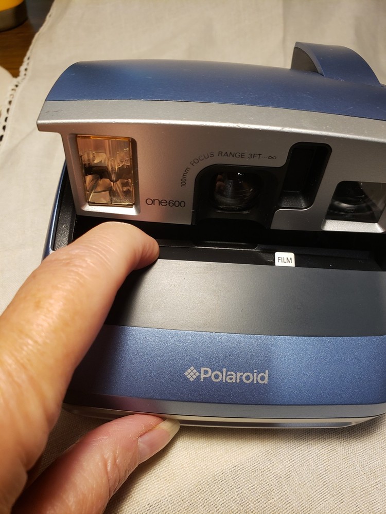 Polaroid One600 Folding Instant Camera | Blue/Silver | UNTESTED