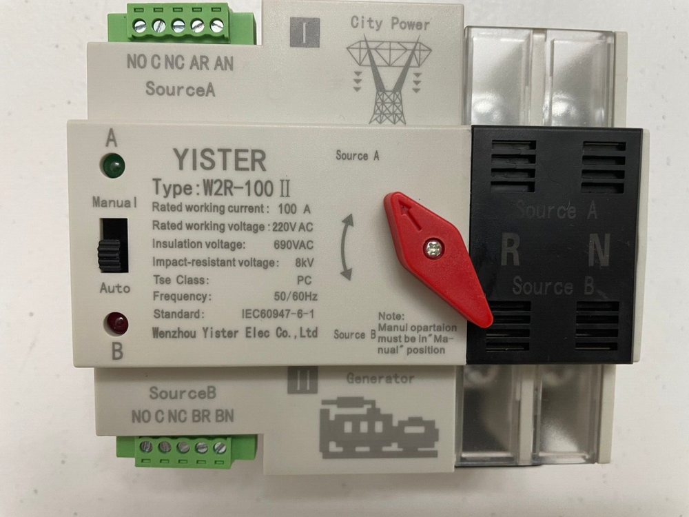 W2R-100 Dual Power Automatic Transfer Switch Dual Power Automatic Transfer Sw...