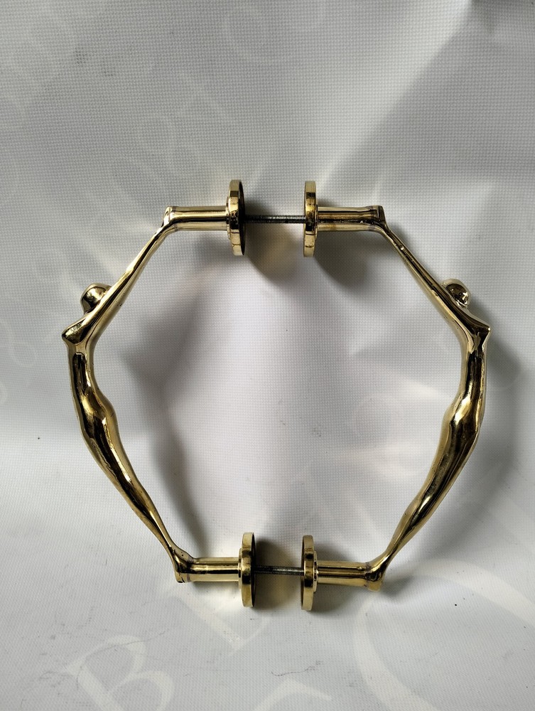Back to Back Brass cast Stylish DECO 32cm PULL Gym Lady Solid 12 " GRAB handle