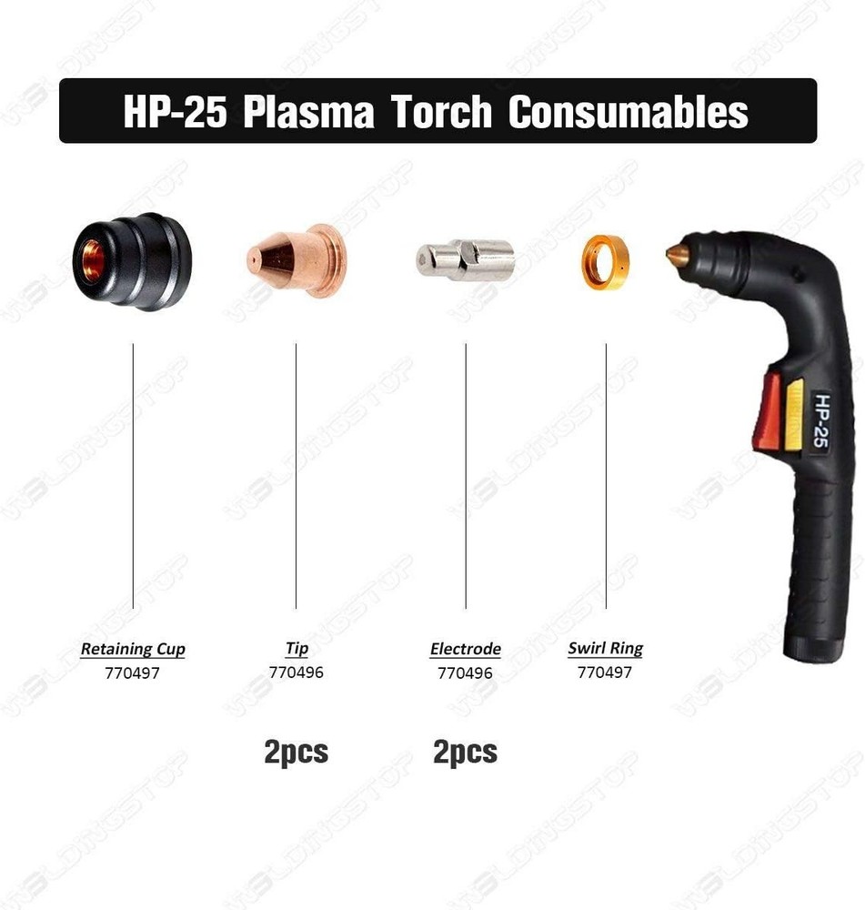 4-Pack Hobart Electrode & Tip Replacement Kit for AirForce Plasma Torch Models