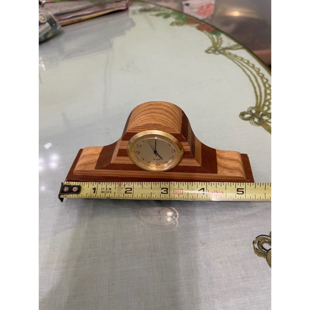 Handcrafted Wooden Mantle Clock Lawrence Eby Walnut Ash