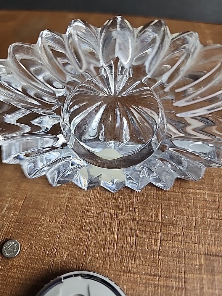 Gorham Decorative Crystal Clock Full Lead Crystal Needs Battery