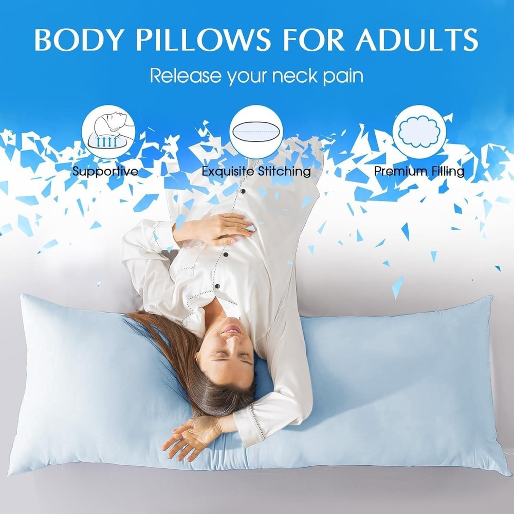 Body Pillow Insert - Breathable Full Body Pillow for Side Sleeper - Soft Long...