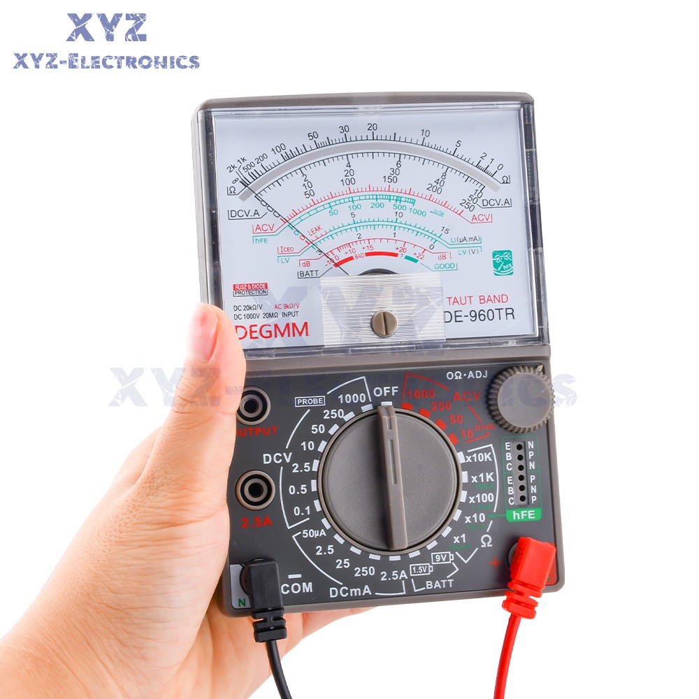 DE-960TR Analog Meter Multimeter Multitester Resistance Current DC AC Tester