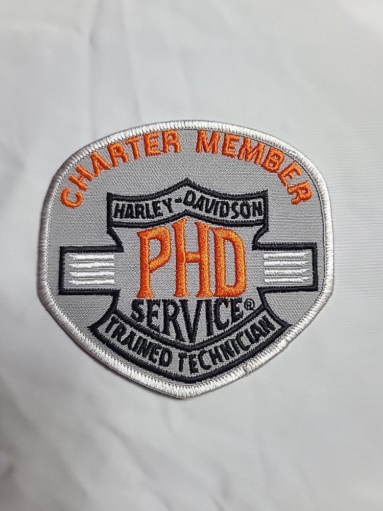 Harley Davidson Charter Member PHD Service Trained Technician 4" Patch Gray