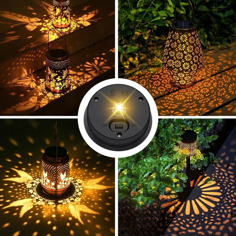 Daknswte 4 Pack Solar Light Replacement Top, Panel for Outdoor Black