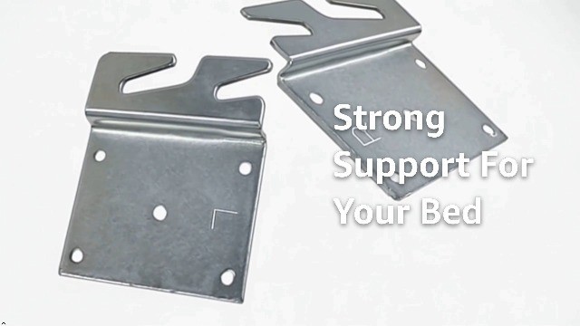 Heavy Duty Universal Wood Bed Rail Hook Plates - 2 Pcs Frame Bracket Replacement