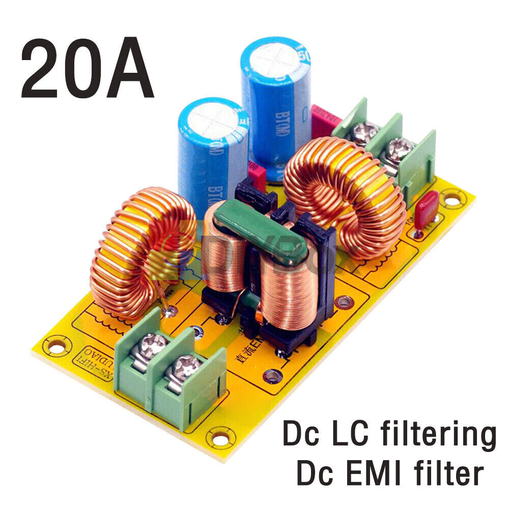 2A 4A 10A 20A DC 50V Power Filter EMI Module Audio High Frequency Filter Board