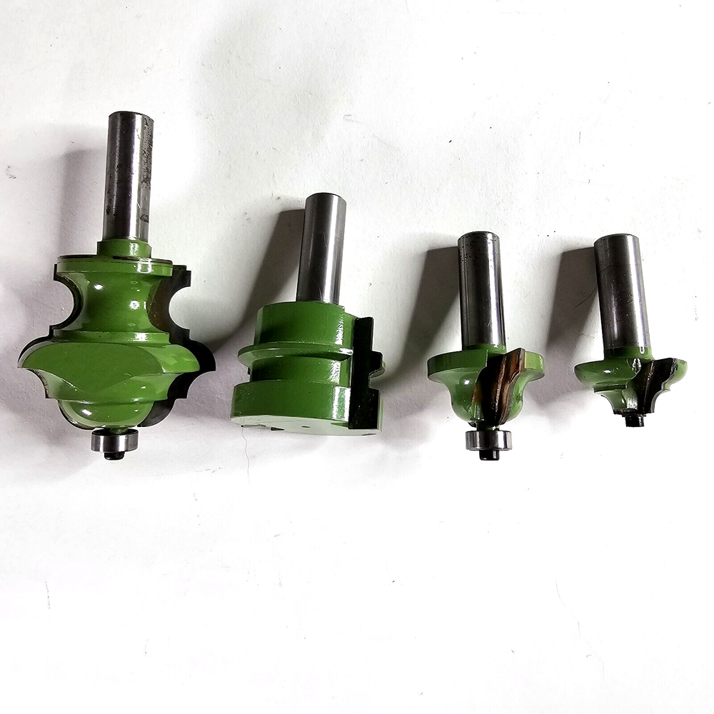 Set Of 4 Router Bits Carbide Multi Profile Woodworking