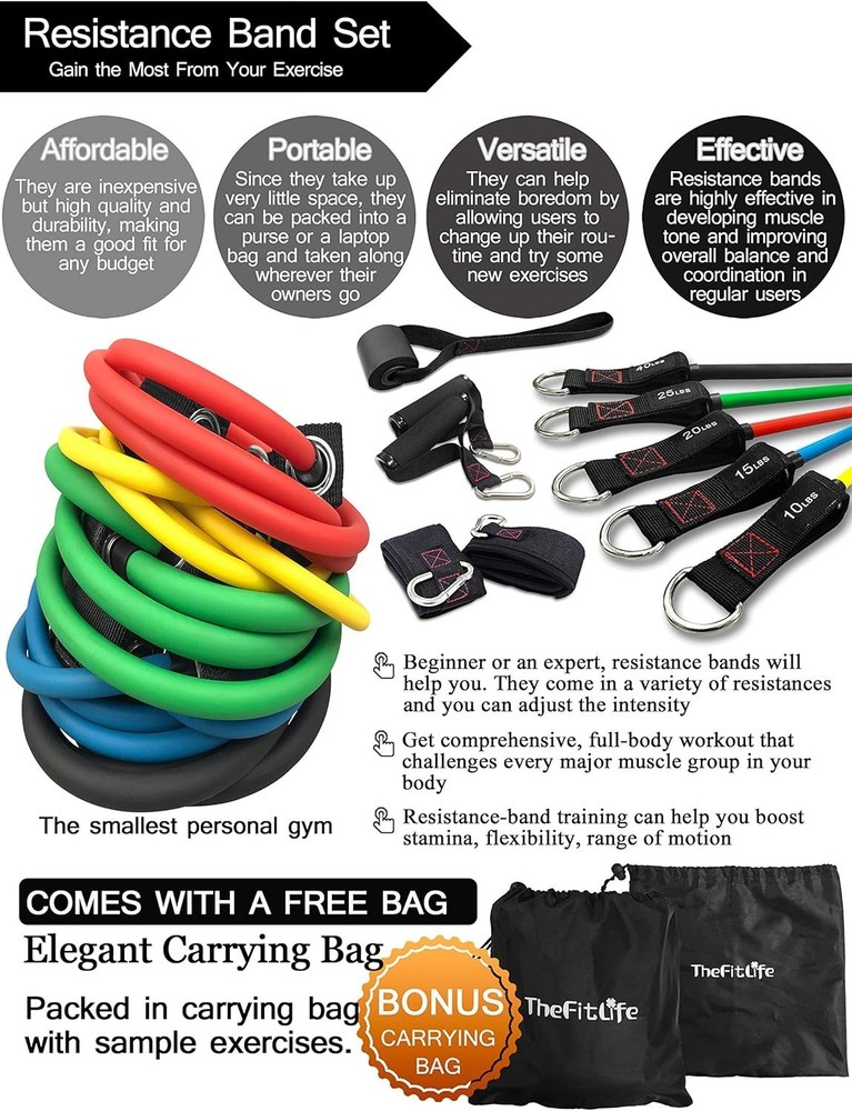 Versatile Resistance Bands with Handles: Lightweight Set for Effective Workouts