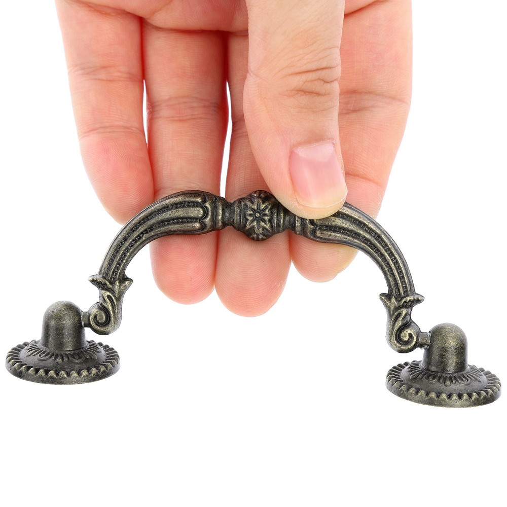6 Pack 3" Bronze Antique Drop Bail Pulls Vintage Cabinet Drawer Handles