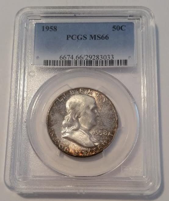 1958 Franklin Half Dollar MS66 PCGS Toned