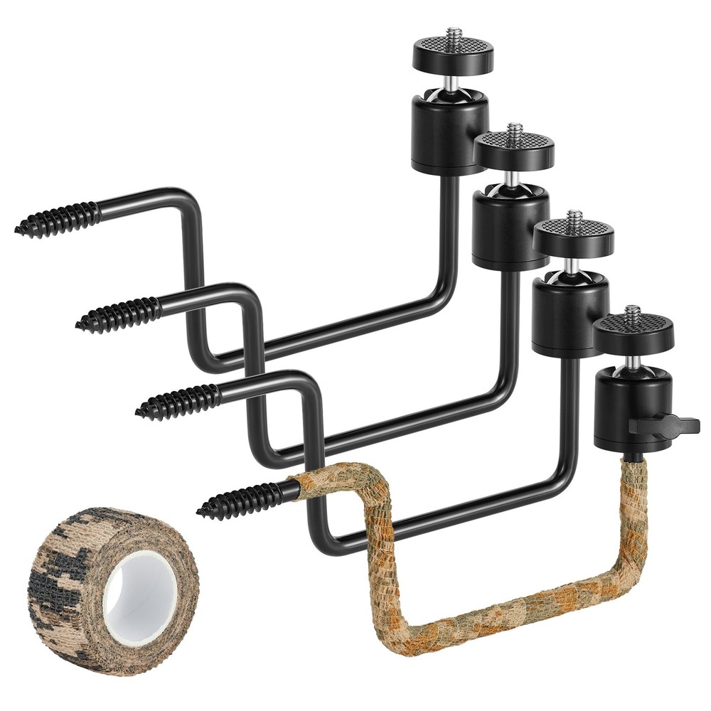 Trail Camera Tree Mount, 4 Pack Tracking Bracket, Tree 1/4" x 20 Screw，360° R...