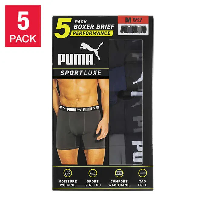 5 Pack Puma Men's Microfiber Boxer Brief ( SIZE M )