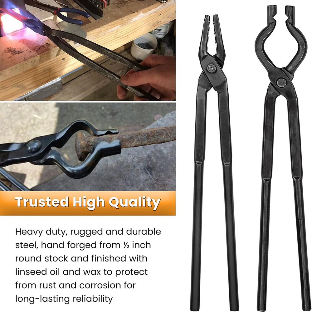 Beginner Knife Making Blacksmith Tongs Hammer Tools Set Bladesmith Anvil Forge