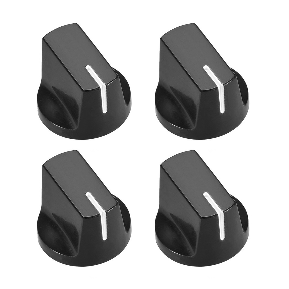 4pcs, 6.4mm Potentiometer Control Knobs For Guitar Volume Tone Knobs Black