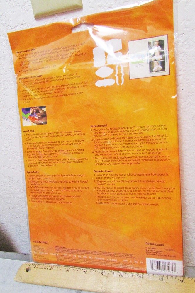 Fiskars Brackets & Journal Shape Template, 11 x 8.5 NEW unopened package