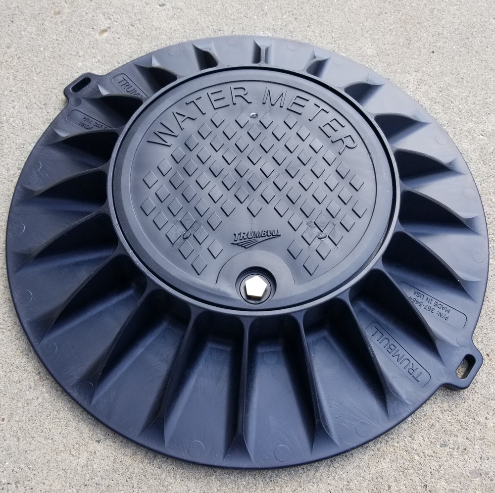 Meter Box Ring and Cover, 12" locking cover with ring for 15"-21" meter Boxes