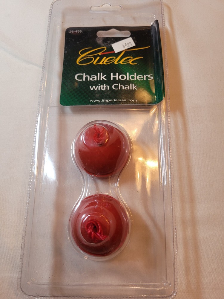 Cuetec Red rubber CHALK HOLDERS with string NEW OLD STOCK