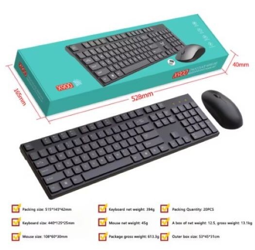 Wireless Keyboard and Mouse Combo, 2.4GHz Ergonomic Slim Quiet For Windows