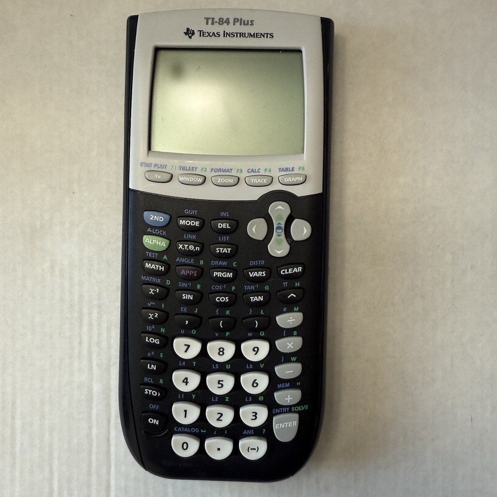 Texas Instruments TI-84 Plus Graphing Calculator Black With Cover ~ Read ~