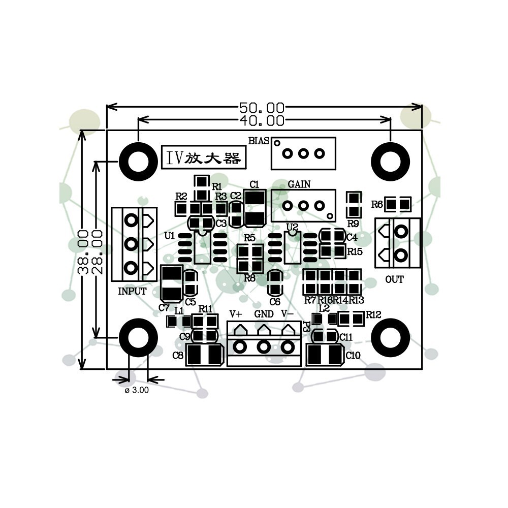 IV Conversion Amplifier Board Voltage Signal Amplification Silicon PINPhotodiode