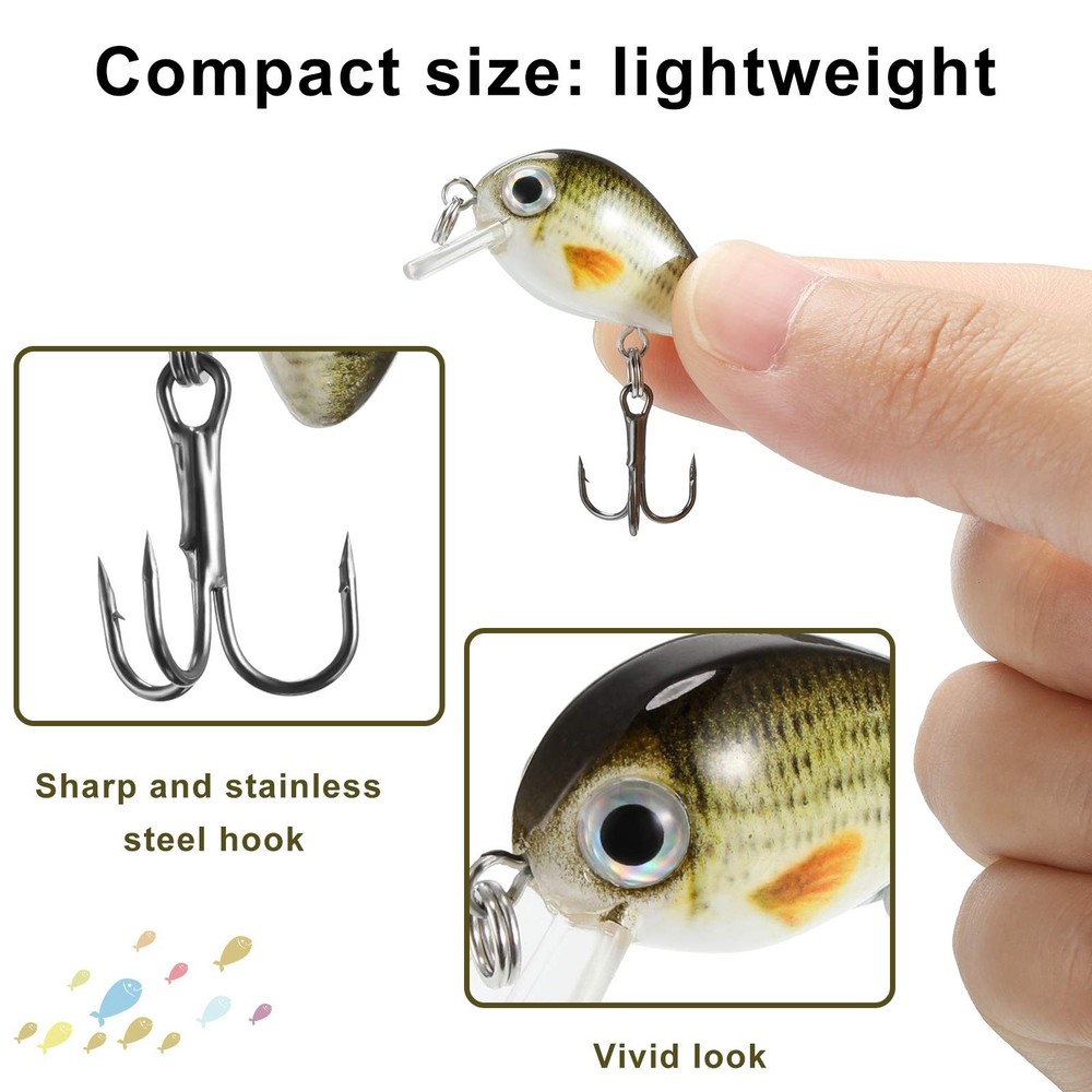 Skylety 10 Pieces Mini Fishing Lures Micro Hard Baits Small, Assorted