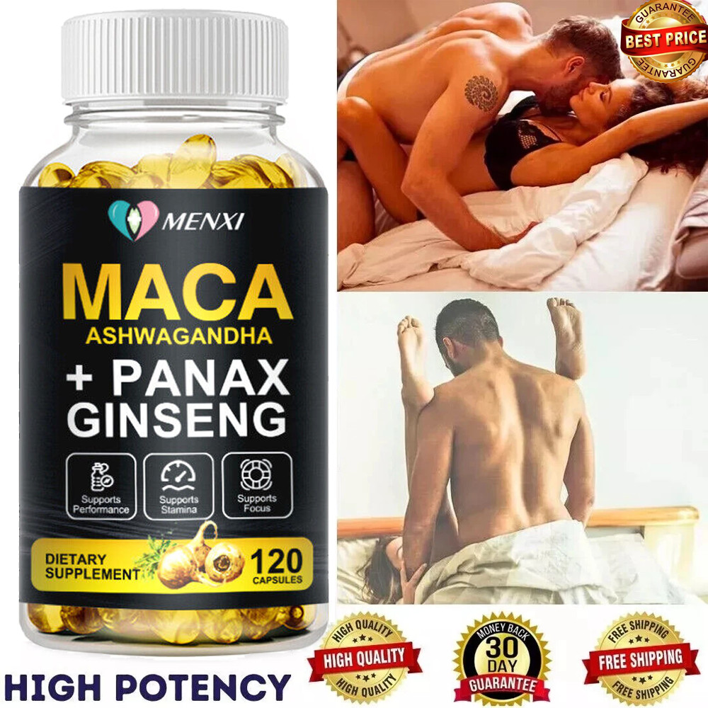 Organic Maca Root + Panax Ginseng 11400mg, Peruvian Maca Extract for Men & Women