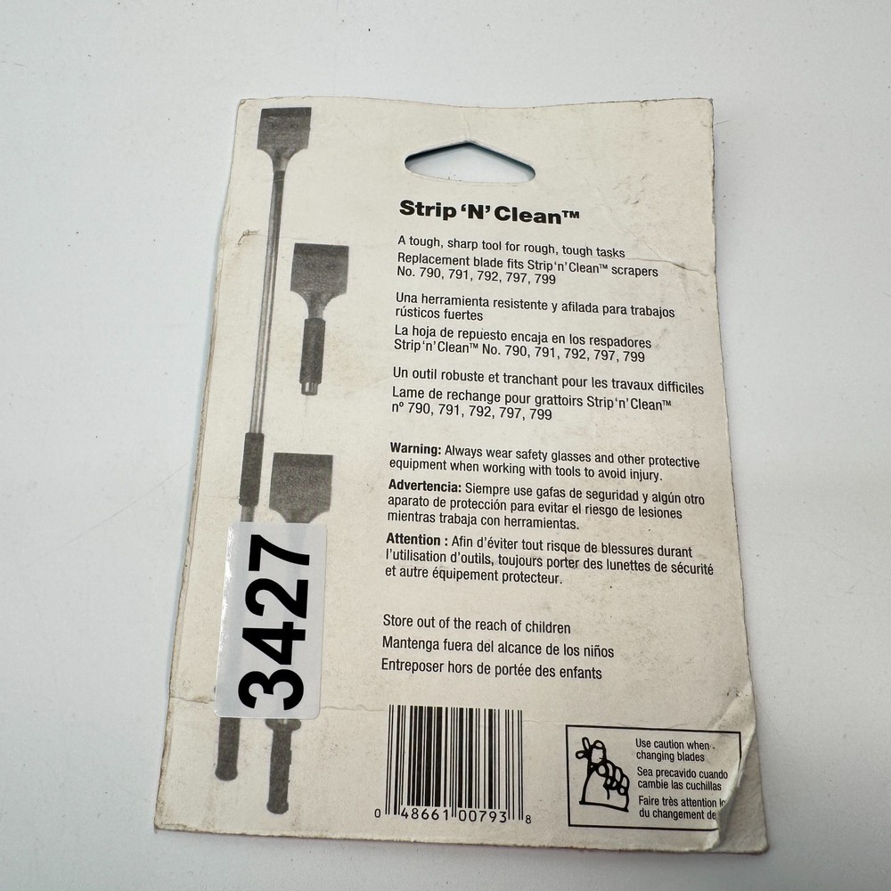 Warner Tools "Strip 'N' Clean" 4" Paint Scraper Blade #793