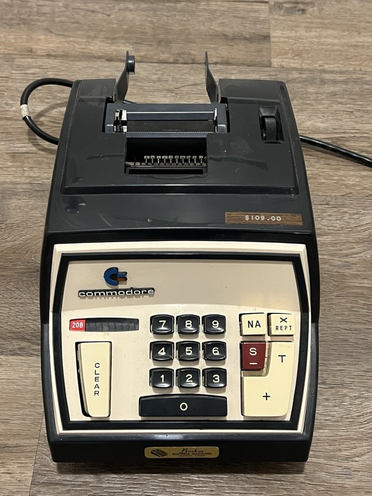 Vintage Commodore Adding Machine W/ Cord Model 208 Works